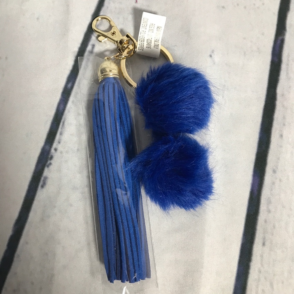 ❗️FINAL PRICE ❗️Blue Tassel Keychain -Gold Clasp